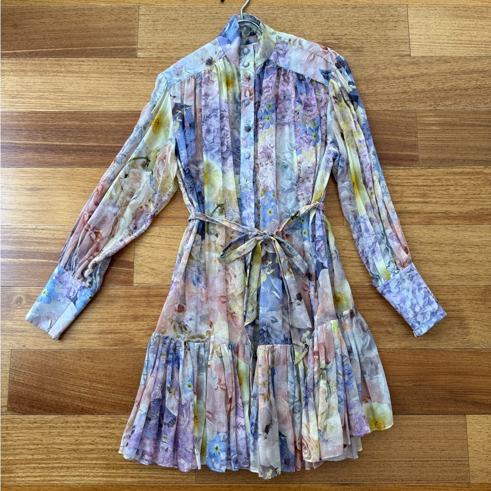 Zimmerman rhythmic lantern mini dress - citrus garden